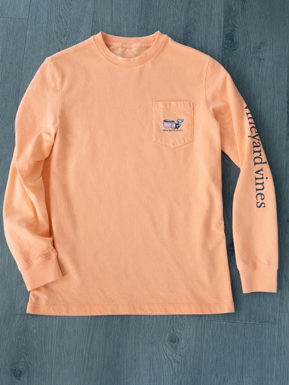 Vineyard Vines Peach Long Sleeve Whale Graphic Tee​ - Picture 2 of 4